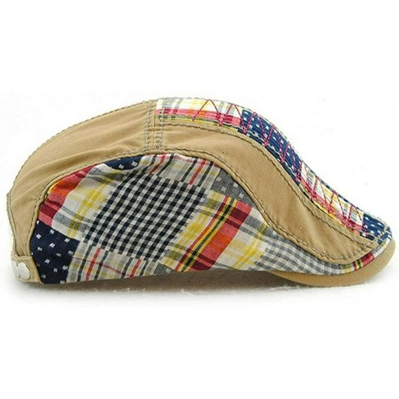 Men Beret Hat Cotton Buckle Adjustable Newsboy Hats Cabbie Gatsby Cap - Picture 4 of 7